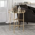 thumbnail image 4 of Uttermost Tilly 20" Round Iron and Mirror Top Accent End Table in Bright Gold, 4 of 4