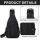 thumbnail image 3 of Hukapapa Mochila multifuncional para mujer con hombro colgado al hombro Bolso de pecho para hombre de tela Oxford.Negro, 3 of 5