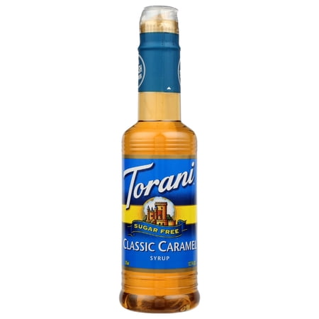 Torani Sugar Free Classic Caramel Syrup, Zero Calorie, Authentic Coffeehouse Syrup, 12.7 oz