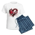 thumbnail image 5 of CafePress - Abstract Grunge Valentine Hearts Pajamas - Women's Short Sleeve Print T-Shirt and Pants Light Cotton Pajama Set, 5 of 7