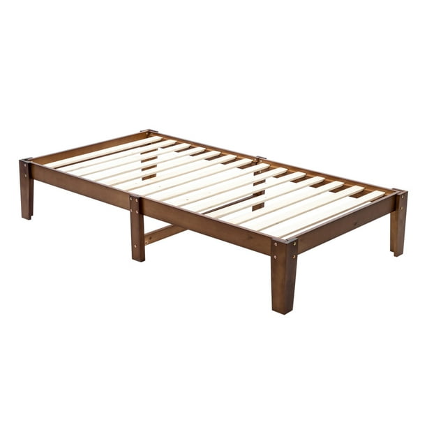 Twin Size Platform Bed for Kids Adults, YOFE Solid Wood Bed Frame
