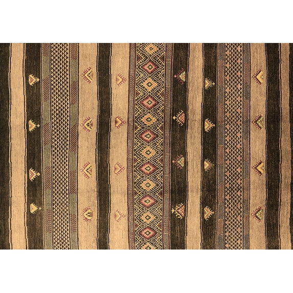 Ahgly Company Indoor Rectangle Solid Brown Modern Area Rugs, 8' x 12'