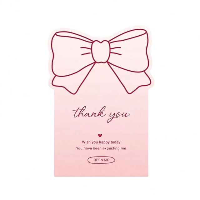 SLYNSHome 10Pcs Thank You Stickers,Pink Bow Thank You Labels,Self-Adhesive Small Business Stickers for Gift Packaging