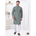 thumbnail image 2 of Blue Color Traditional Men's Kurta Pajama Set&ndash; Cultural Wear for Men, 2 of 4