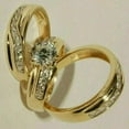 thumbnail image 2 of Matching Wedding Trio Ring Set -14k Yellow Gold Silver - Round Diamond Ring Set for His & Her Size 11, 2 of 2