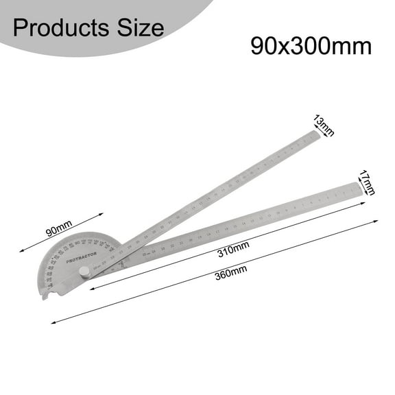 Angle Protractor Angle Finder Ruler Stainless Steel Protractor 0-180 Degrees