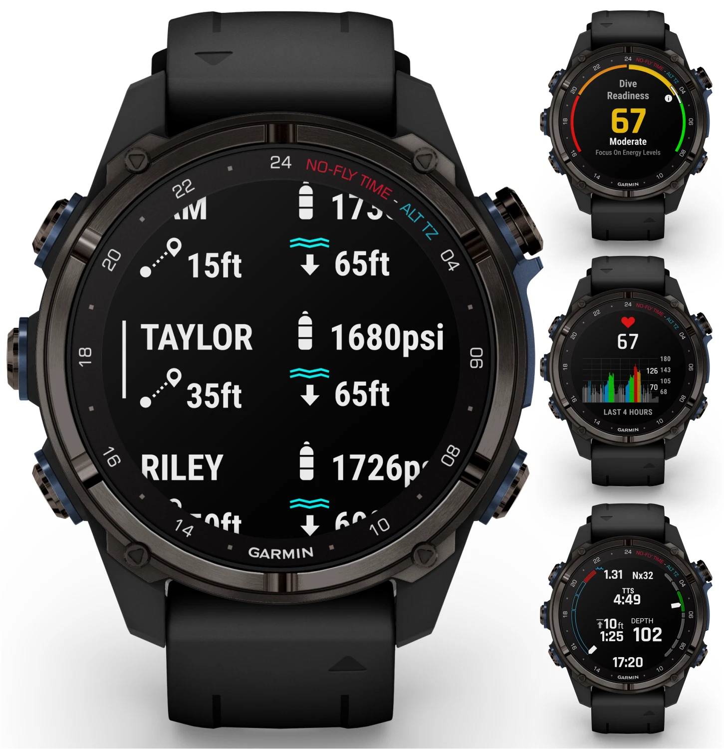 Garmin Descent Mk3i 43 mm Titanium Dive Computer +Extra-Long Strap, AMOLED Display, GPS Smartwatch & Wearable4U Gift Bundle (010-02753-10)