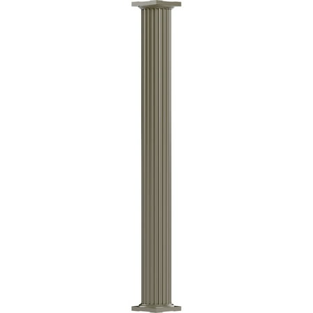 

8 x 10 Endura-Aluminum Column Round Shaft (Load-Bearing 21 000 lbs) Non-Tapered Fluted Wicker Finish w/ Capital & Base