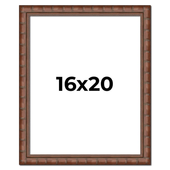 16x20 Bamboo Wood Tone Complete Wood Picture Frame with UV Acrylic, Foam Board Backing, & Hardware