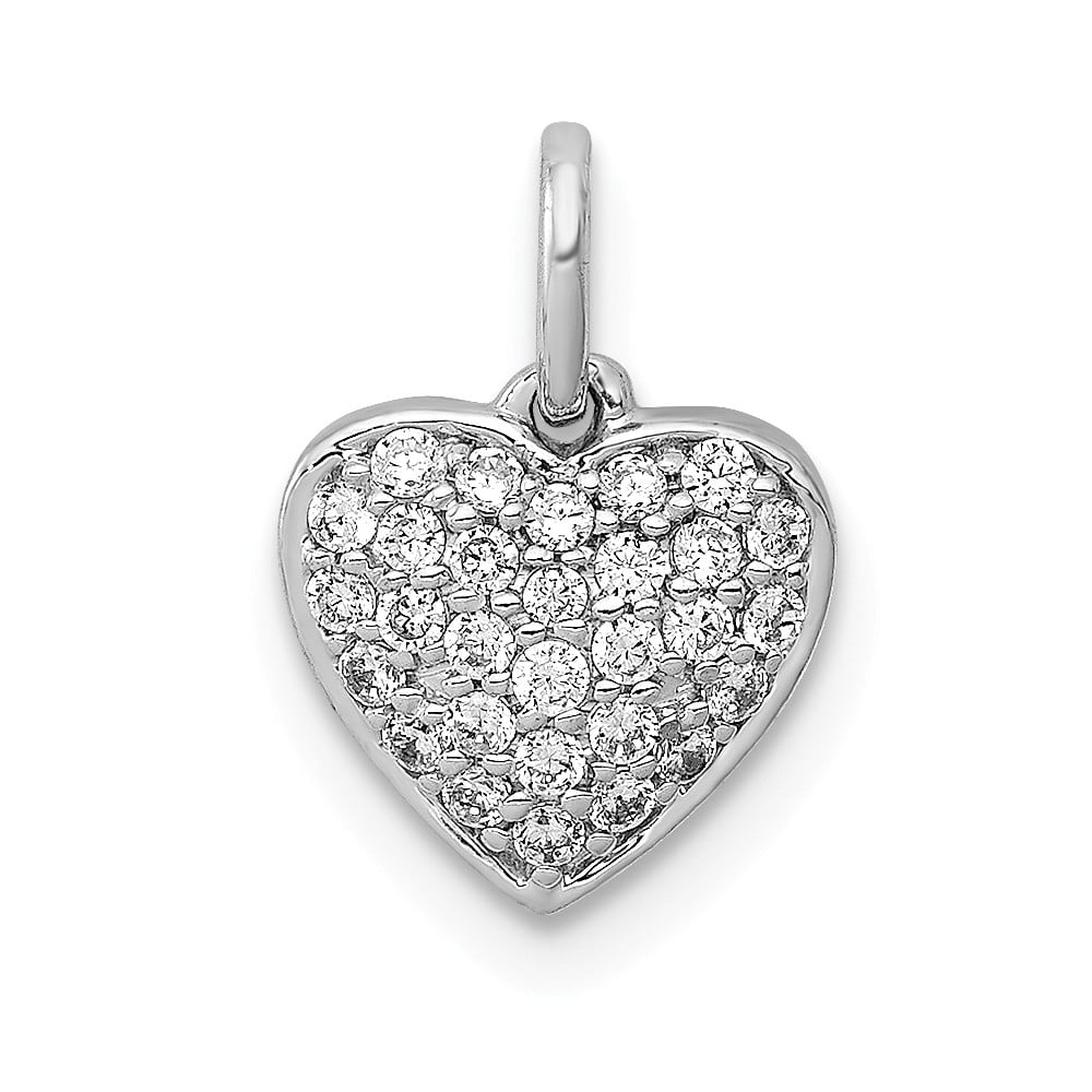 Discount Jewelers - Real 14kt White Gold 1/5ct. Diamond Heart Pendant ...