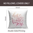 thumbnail image 2 of LALILO Throw Pillow Covers Lettering Calligraphy Love Peace Joy Cushion Cover 18" x 18", 2 Pack, 2 of 6