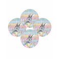 thumbnail image 7 of 15 Inch Round Placemats Set of 4, Easter Non Slip Heat Insulation PP Table Mats, Spring Bunny Eggs Flowers Colorful Wooden Grain Washable Place Mats for Kitchen Dining Party Table Decor, 7 of 7
