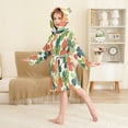 thumbnail image 4 of FORMRS Niños Bathrobe Unisex Hooded Robe Soft Plush Pajamas Sleepwear, Size 2-3T, White Clover Pattern, 4 of 7