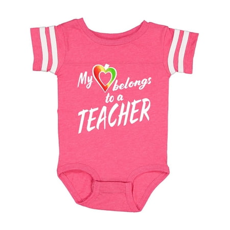 

Inktastic My Heart Belongs to a Teacher Gift Baby Boy or Baby Girl Bodysuit