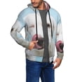 thumbnail image 2 of Uemuo Puppy Licks Nose for Men's Fashion Full-zip Hoodies & Sweatshirts with Kangaroo Pocket, Zip-up Hooded Sweatshirt, Moisture Wicking & Breathable-3X-Large, 2 of 5