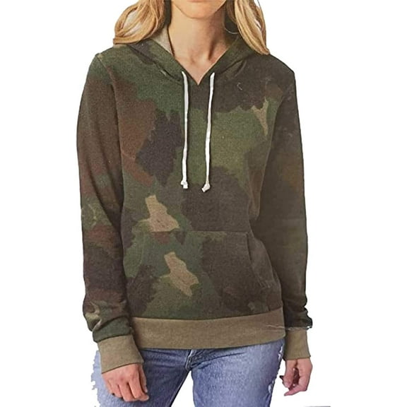 Alternative Women's Athletics Eco Jersey Pullover Hoodie Dreamstate Camo