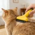 thumbnail image 5 of Pet Grooming Brush Self Cleaning Metal Comb for Detangling and Dematting Cats and Dogs One Click Hair Removal Easy Undercoat Management Durable ABS Design, 5 of 5