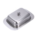 thumbnail image 1 of Stainless Steel Butter Dish Pastry Plate Serving Tray with Lid Kitchen Cheese Holder, 1 of 7