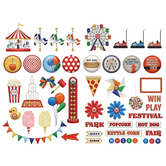 Amusement Park Kawaii Aesthetic Happy Planner Diary Journal Stationery Scrapbooking Stickers Travel Art Supplies