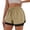 r-406Khaki85, variant on Ladies Casual Pants Multicolor Shorts Comfortable Breathable Stretch Elastic Waist Pure Two Layer For Daily Wear Travel Spring Summer Autumn Trendy Vacation Slacks