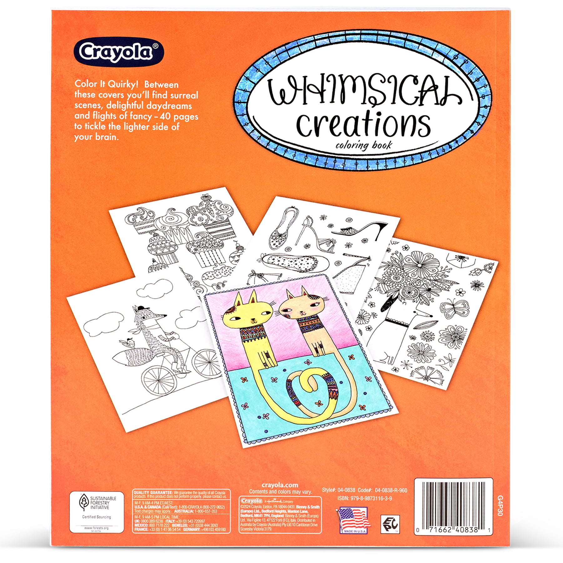 Crayola Whimsical Creations Coloring Book for Adults, Adult Coloring Pages, 40 Pages, Pack of 2