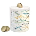 thumbnail image 2 of Dragonfly Piggy Bank, Moth Butterfly Like Bugs in Watercolor Print Modern Minimalist Design Art Print, Ceramic Coin Bank Money Box for Cash Saving, 3.6" X 3.2", Multicolor, by Ambesonne, 2 of 4