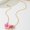 Pink, variant on Women's Enamel Flower Pendant Necklace with Gold Chain - Green and White