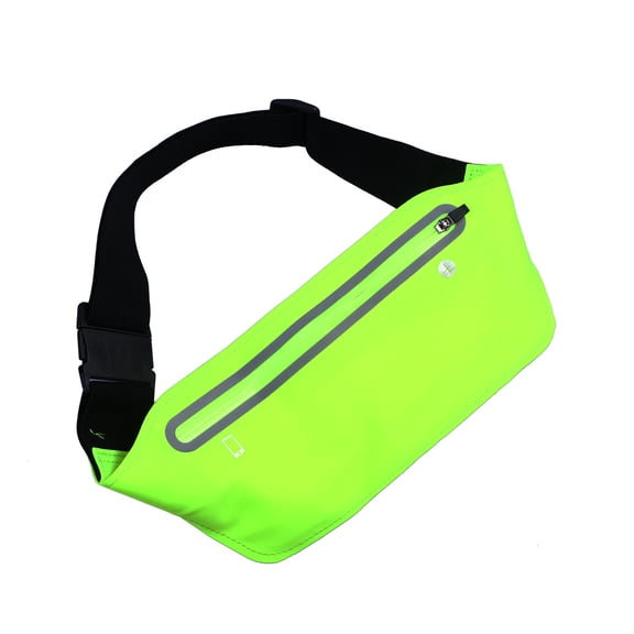 LULULION Reflective Green Running Belt Waist Pack Sweat Proof Jogging Pouch for Holding Phone and Essentials