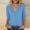 Blue, variant on Ayfxijin Tops for Women Trendy,Women's Top Solid Button Up Shirt V-neck Loose T-shirt Top shirt