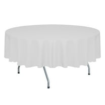 Ultimate Textile (2 Pack) Faux Burlap - Havana 84-Inch Round Tablecloth - Basket Weave, White