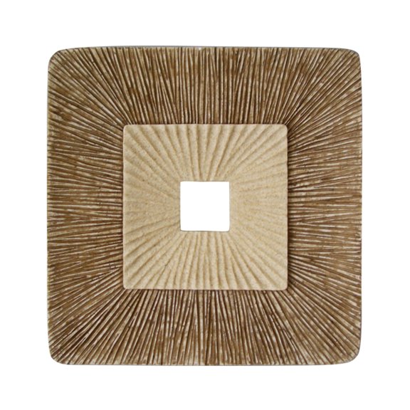 Home Decorative Concave Square Double Layer Ribbed Wall Plaque 26" X 2" - 2 Pack
