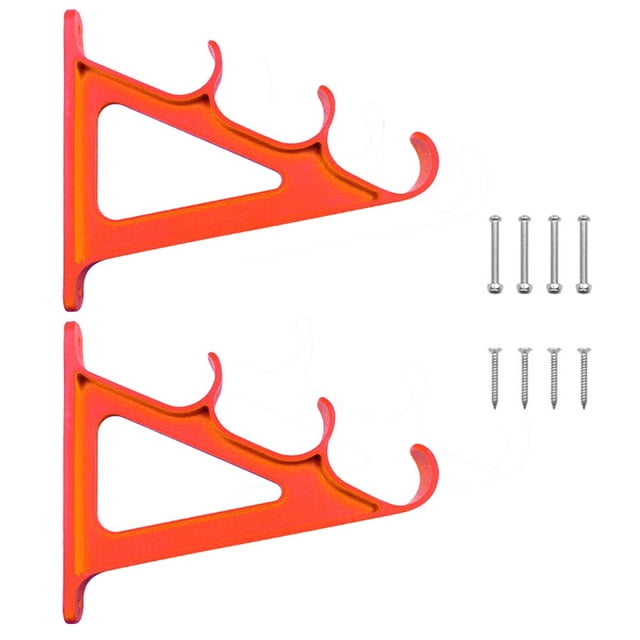 2Pcs Fishing Rod Holder for Home Vehicle Wall 3-Position Storage Rack Orange Bubble Packing