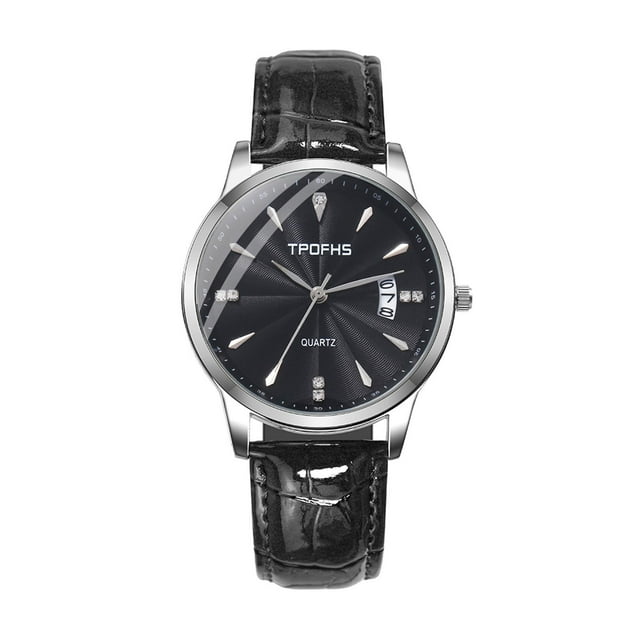 Up to 65% Off TPOFHS Waterproof Calendar Belt Rhinestone Corrugated Men's Watch Necklace Rings Earring Jewelry on Clearance