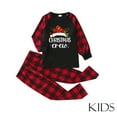 thumbnail image 5 of Penkiiy Family Christmas Pjs Matching Sets Parent-child Attire Christmas Suits Patchwork Plaid Printed Homewear Round Neck Long Sleeve Pajamas Two-piece Sets Black Christmas Pajamas 10-11 Years, 5 of 7