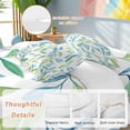 thumbnail image 2 of Green Blue Leaf Bedding Duvet Cover Set Queen Size 4 Pieces Watercolor Eucalyptus Leaves Fall Bedding Set with Zipper Closure, 1 Comforter Cover 90x92 Inches 1 Flat Sheet & 2 Pillow Cases, 2 of 7