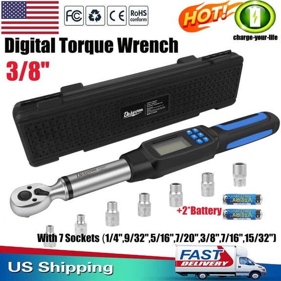 ✅Digital Torque Wrench 3/8" Drive 3-60NM Adjustable Electronic Torque Wrench