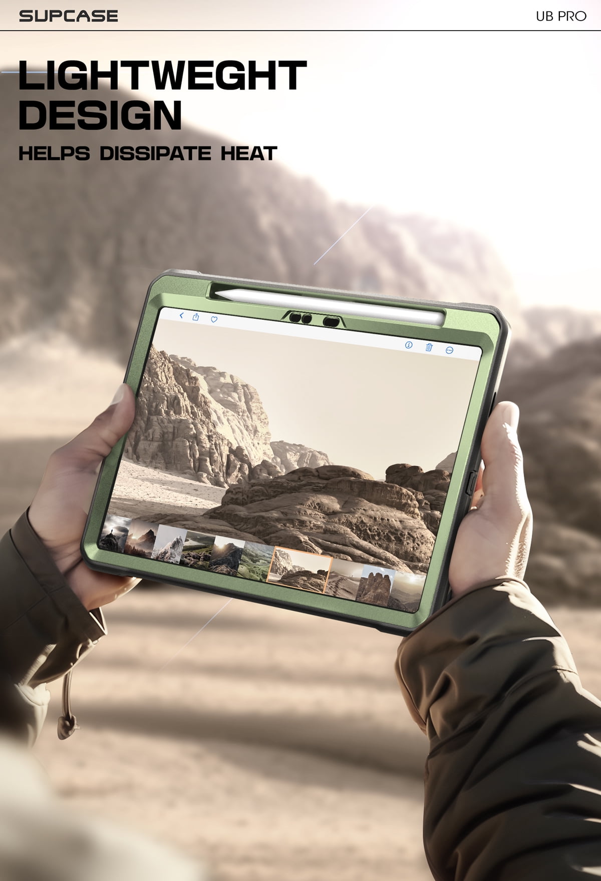 SUPCASE for iPad Pro 11 Inch Case M4 2024 5th Generation with Pencil Holder (Unicorn Beetle Pro), [Built-in Screen Protector & Stand] Full-Body Rugged Cover for iPad Pro 11 Inch M4 2024 5th Gen,Green