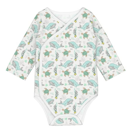 

Coaee Whale And Turtle for Soft Cotton Baby Long-Sleeve Bodysuit Girls Boys Bodysuit Romper
