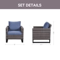 thumbnail image 7 of PARKWELL 2-Piece Wicker Patio Chairs - Outdoor Patio Lounge Chairs with Cushion - Oversized Rattan Seating Set - Blue, 7 of 7