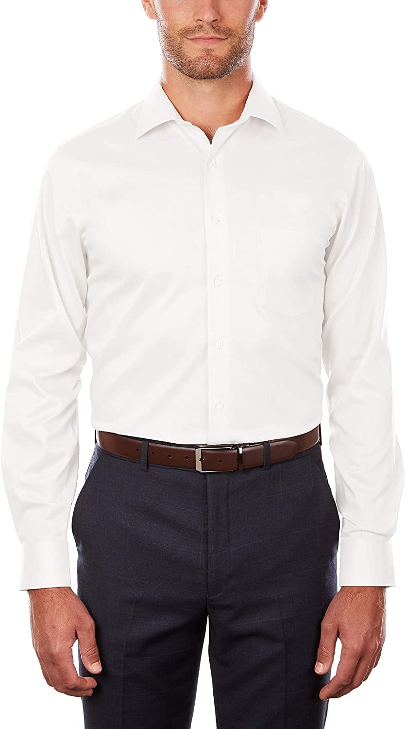 19 36/37 dress shirt Amanti CL1005-19x36-37 Amanti Mens Wrinkle Free Solid Purple Dress Shirt - Purple-19 x 36-37