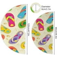 thumbnail image 3 of FMSHPON Yellow Colorful Flip Flops Xmas Christmas Tree Skirt Stand Mat for Holiday Party Decoration Indoor Outdoor 48 inches, 3 of 6