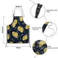 thumbnail image 3 of Yellow Lemon Fruit Slices DarkBlue Pattern Kids Aprons for Girls and Boys,Adjustable Neck Strap Toddler Aprons for Kids Cooking Baking, 3 of 6
