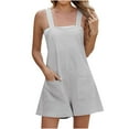 thumbnail image 2 of Wesltd Women Short Jumpsuit With Pockets Summer Casual Beach Outfits Vacation Clothes, 2 of 8