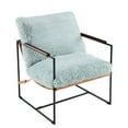 thumbnail image 5 of Ktaxon Accent Chair with Plush Soft Upholstery, Oversized Seating Armchair with Rubberwood Armrests, Metal Frame for Living Room, Bedroom or Home Office Blue-Green, 5 of 5