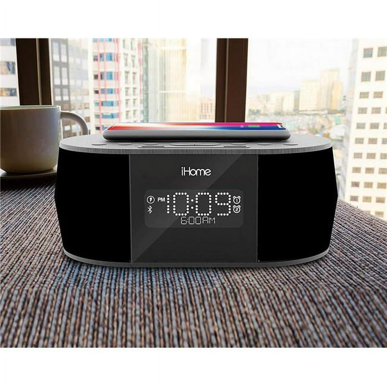 SDI Technologies iHome Wireless Charging Alarm Clock, Bluetooth