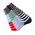 thumbnail image 4 of Xiao Hua Calcetines invisibles para hombre (8 pares), de algodón, de corte bajo, antideslizantes, cortos, tallas 7-10, en blanco y negro., 4 of 4