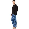 thumbnail image 3 of Intimo Mens Long Sleeve Solid Quarter Zip Microfleece Top Plaid Pant, Blue, XL, 3 of 4