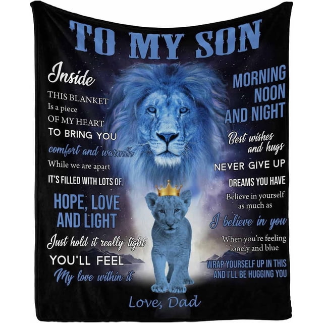 JUYGO Personalized Love Blanket Throw to My Son from Dad This blanket is a piece of my heart bring You comfort and warmth Blanket for Son