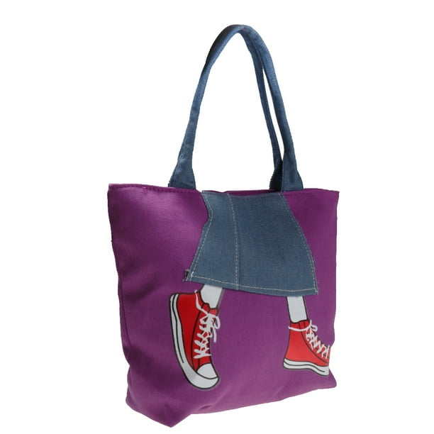 bolso de almacenamiento plegable reutilizable bolsa de mano bolso de compras bolsos de compras púrpura Sunnimix Totalizador de la compra de la lona