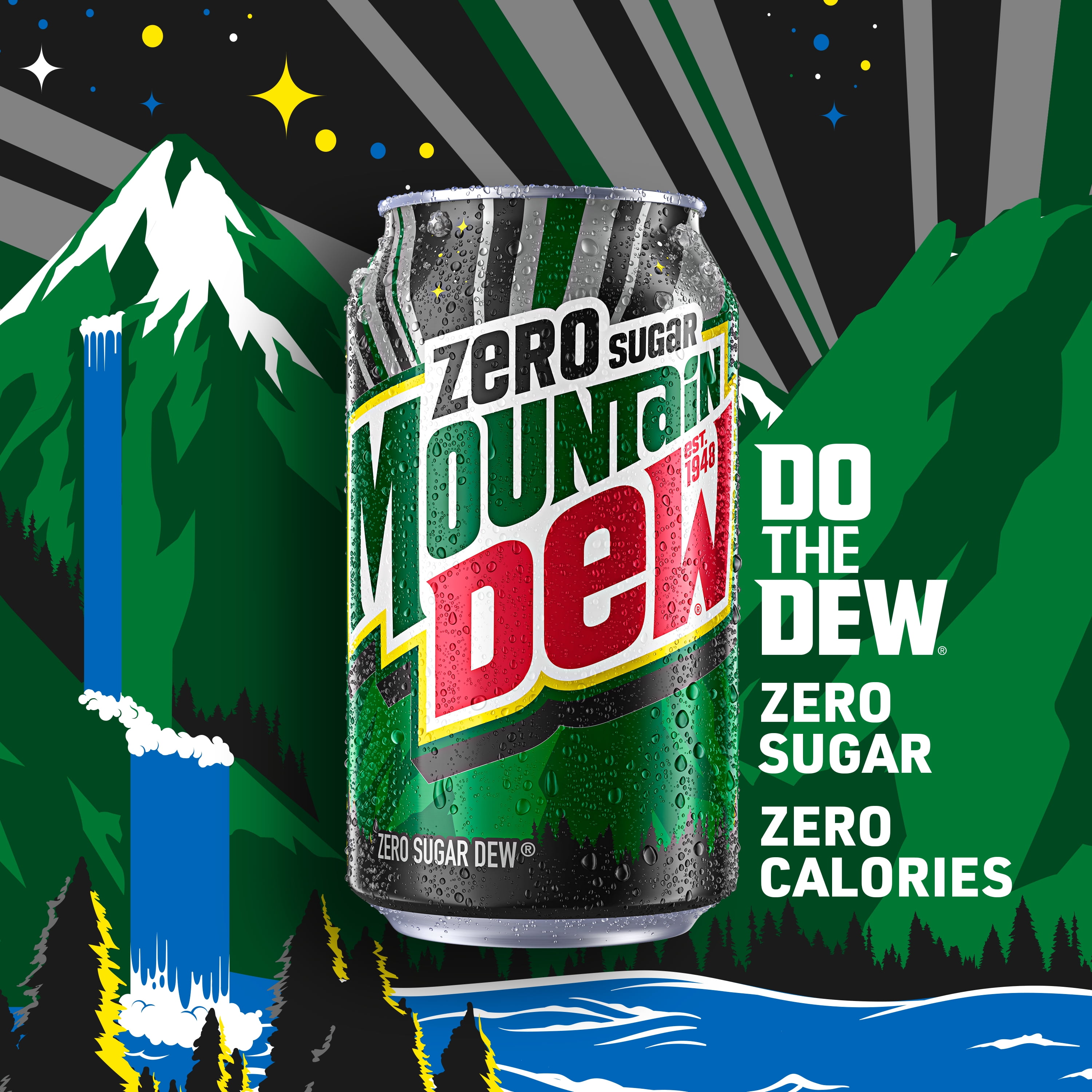 Mountain Dew Zero Sugar Citrus Soda Pop, 12 fl oz, 12 Pack Cans